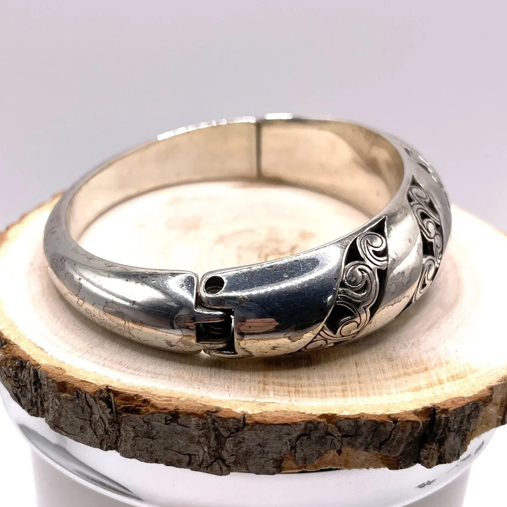 Brighton Kismet Silver Tone Cuff Clamper Bangle Bracelet